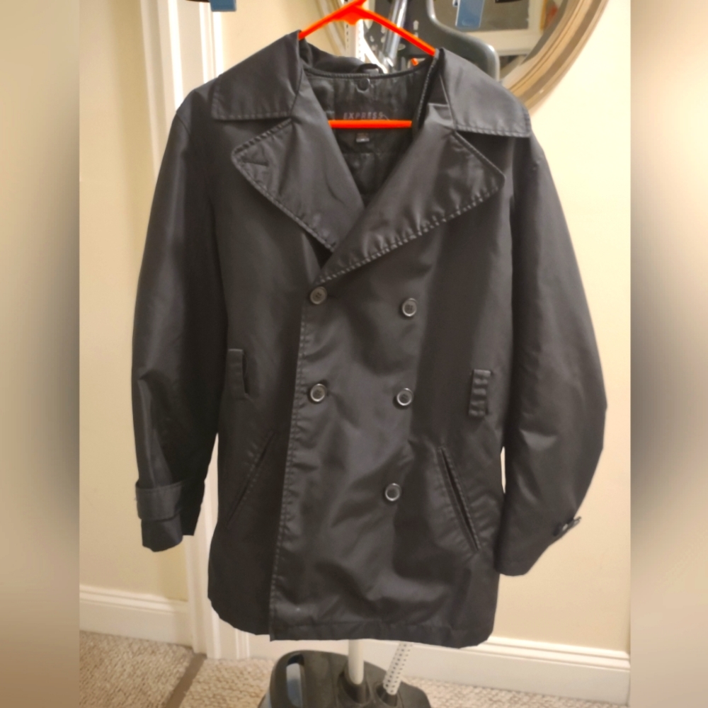 Express Men's M Peacoat Double Breasted, Removable Liner